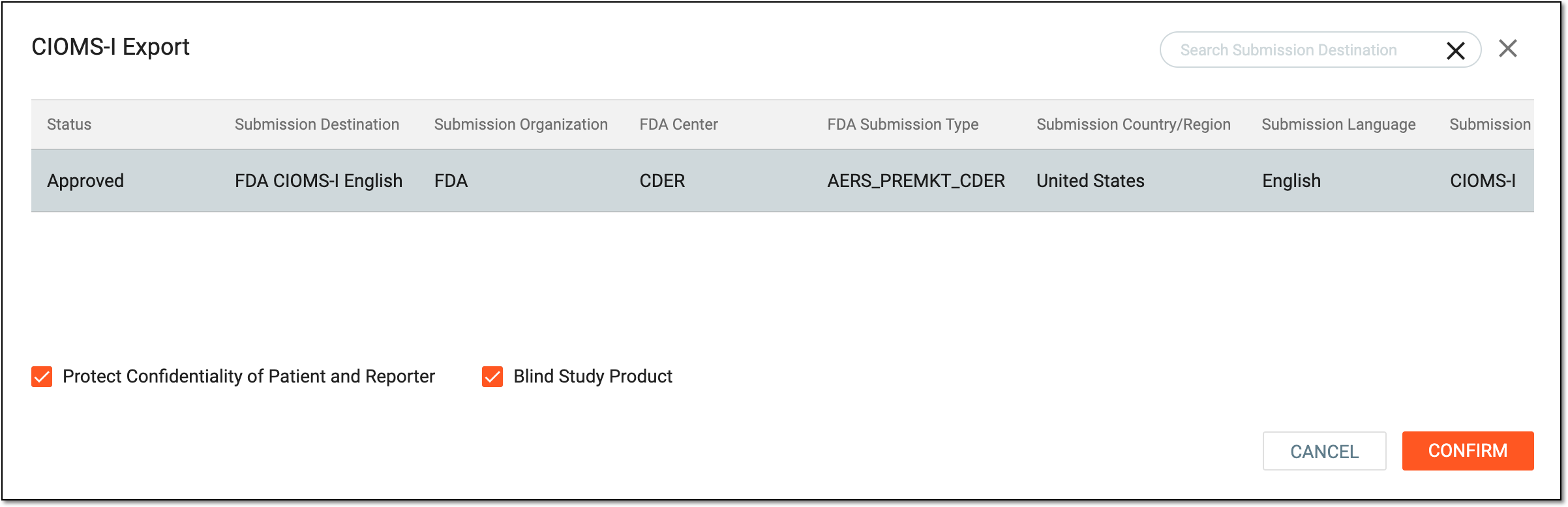 Exporting draft CIOMS-I report