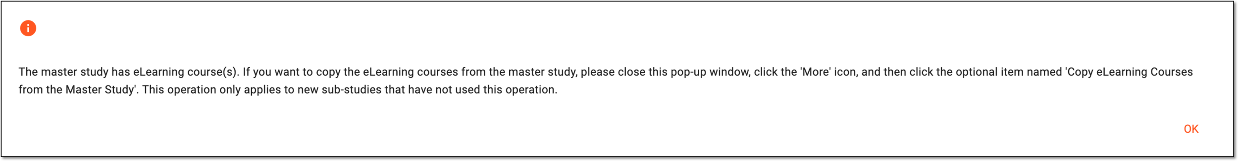 Acknowledging eLearning courses notification