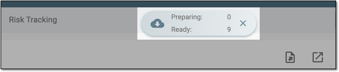 Downloads widget for KRI-driven assessment list