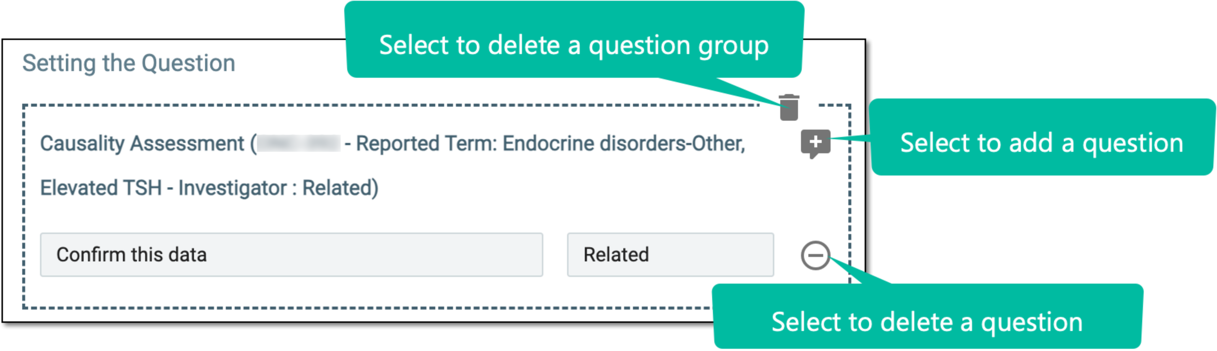 Adding question to existing group or deleting question/group