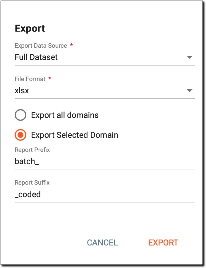 Configuring export options