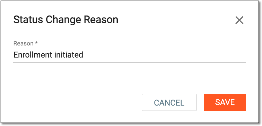 Providing reason for cohort status change