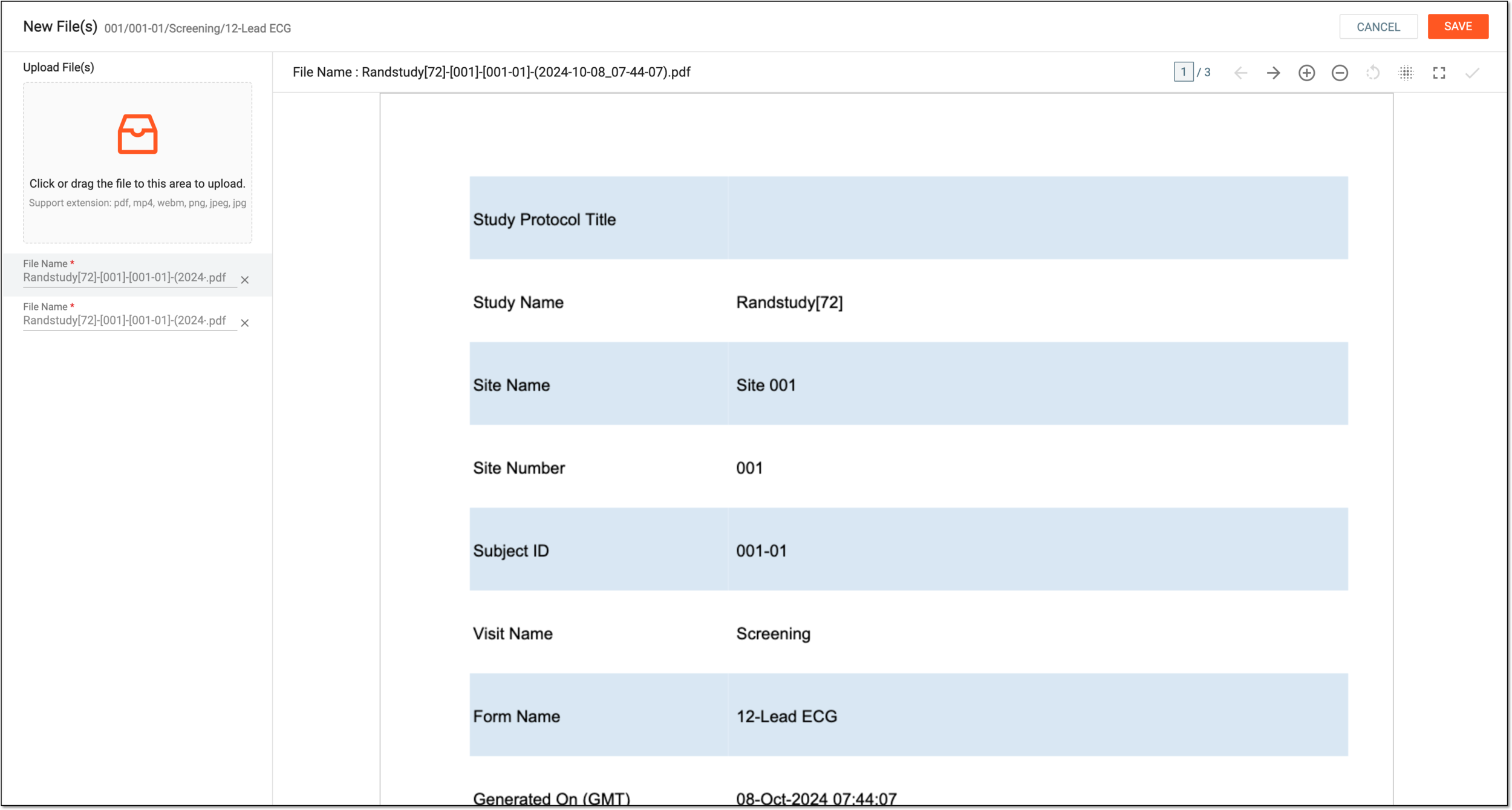 Uploading source document files