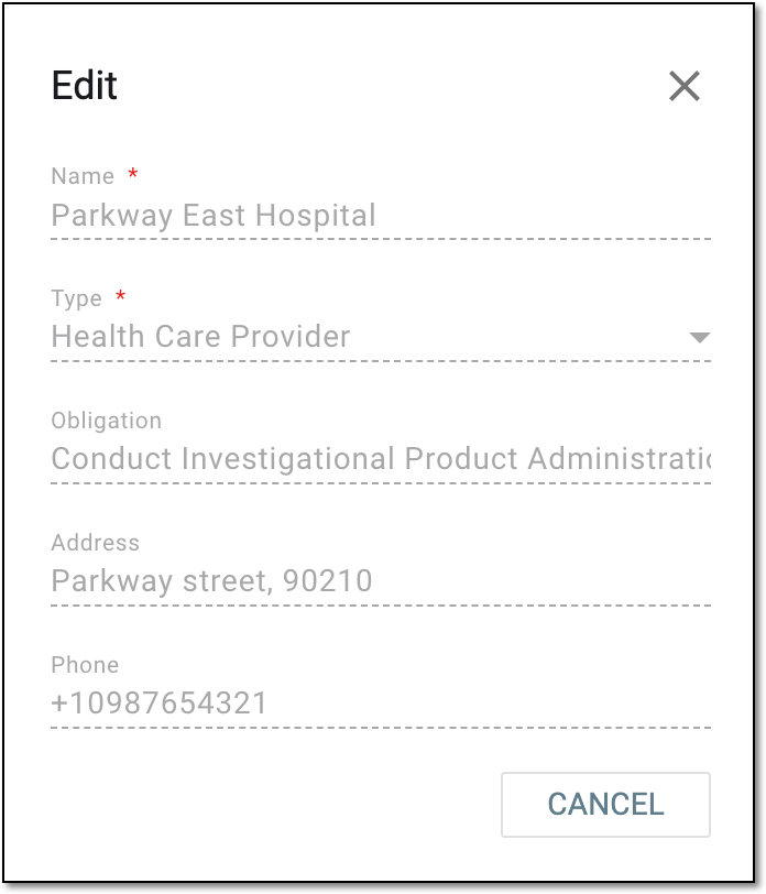 Viewing participating organization details