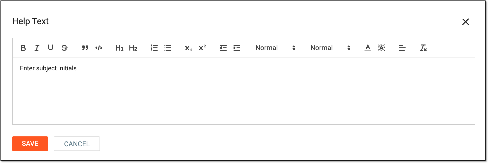 Entering help text