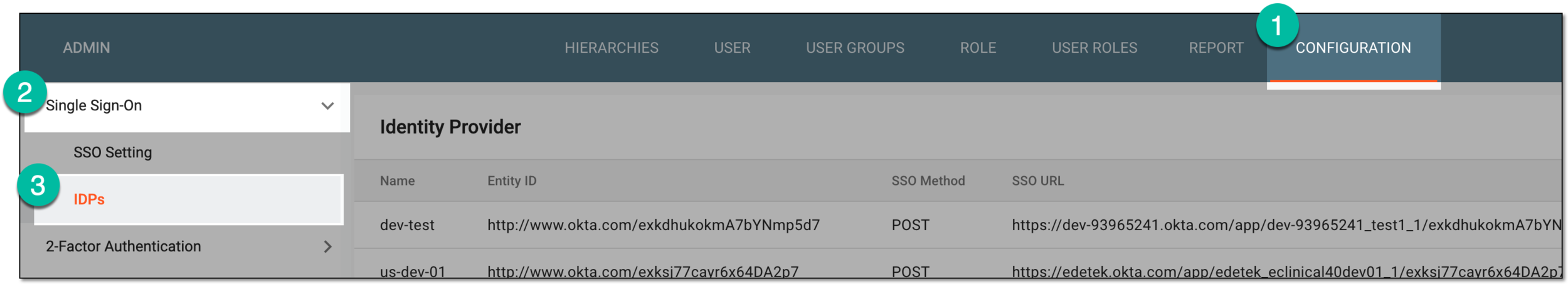 Accessing identity provider list