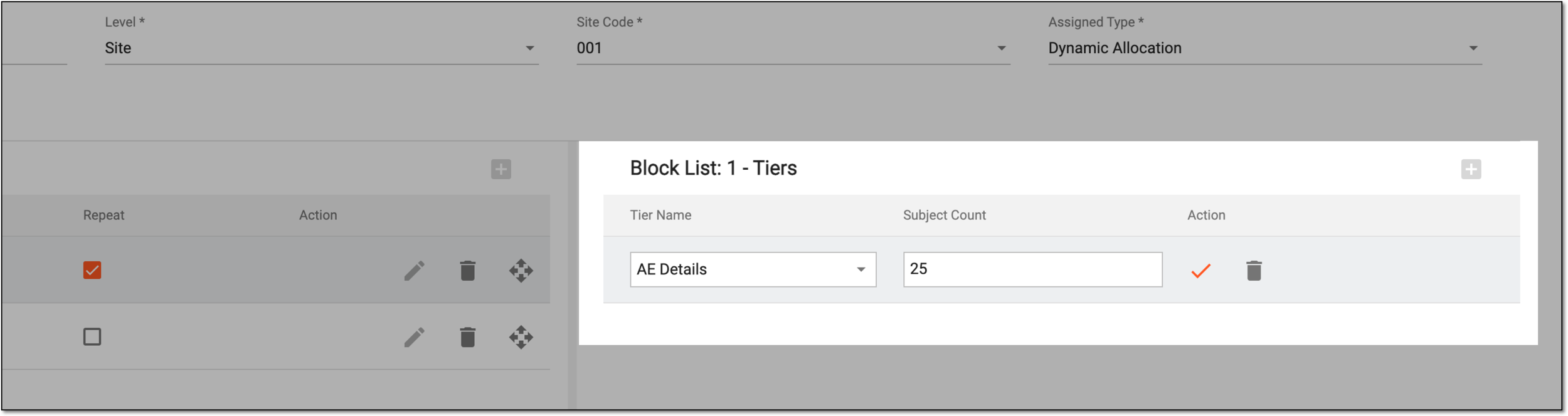 Adding tiers to blocks