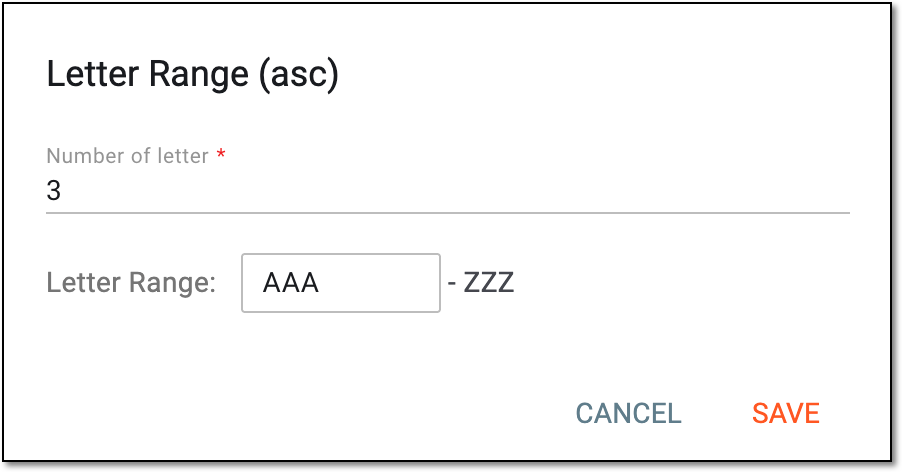 Defining letter range for subject ID