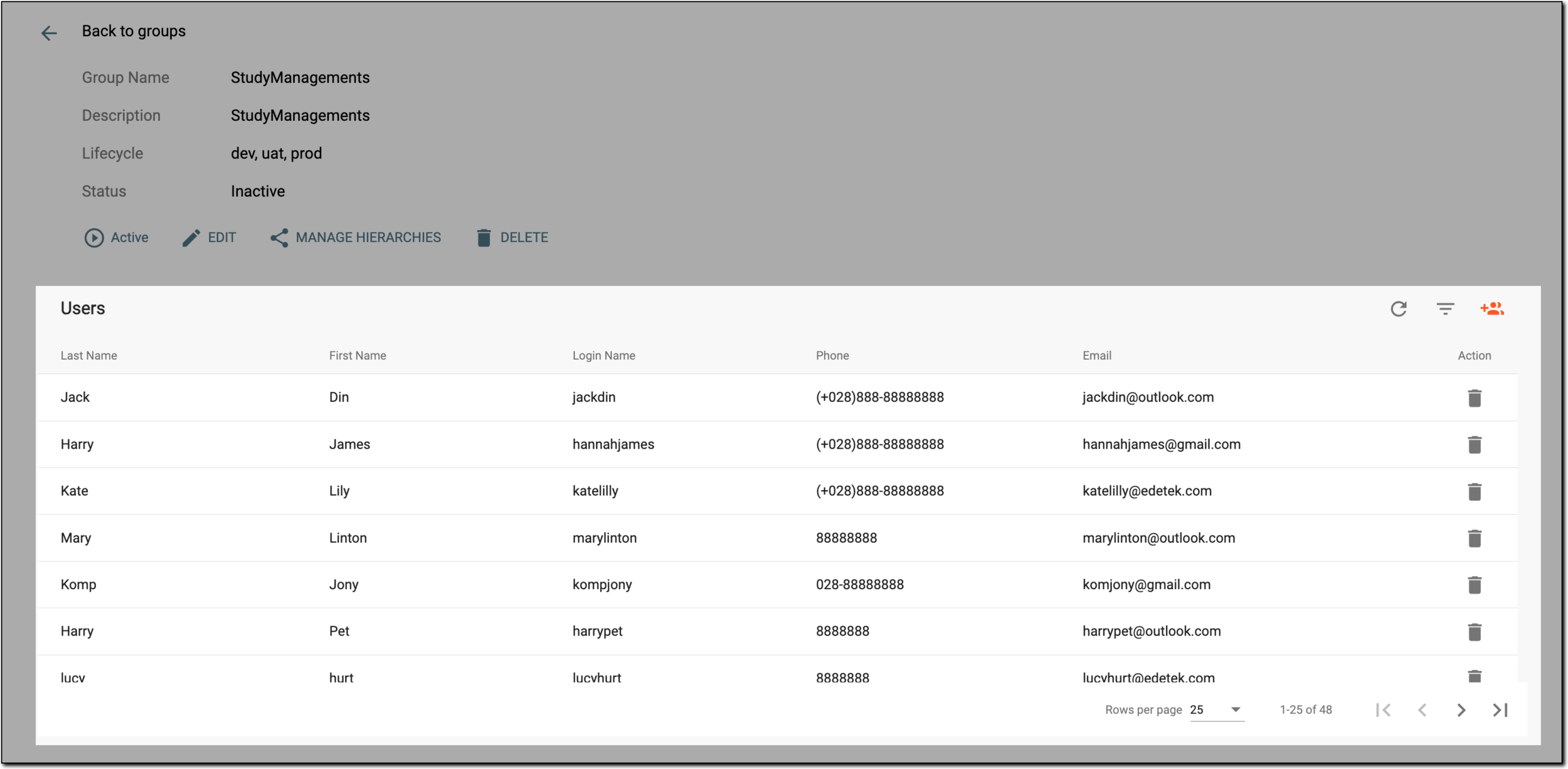 Checking user details