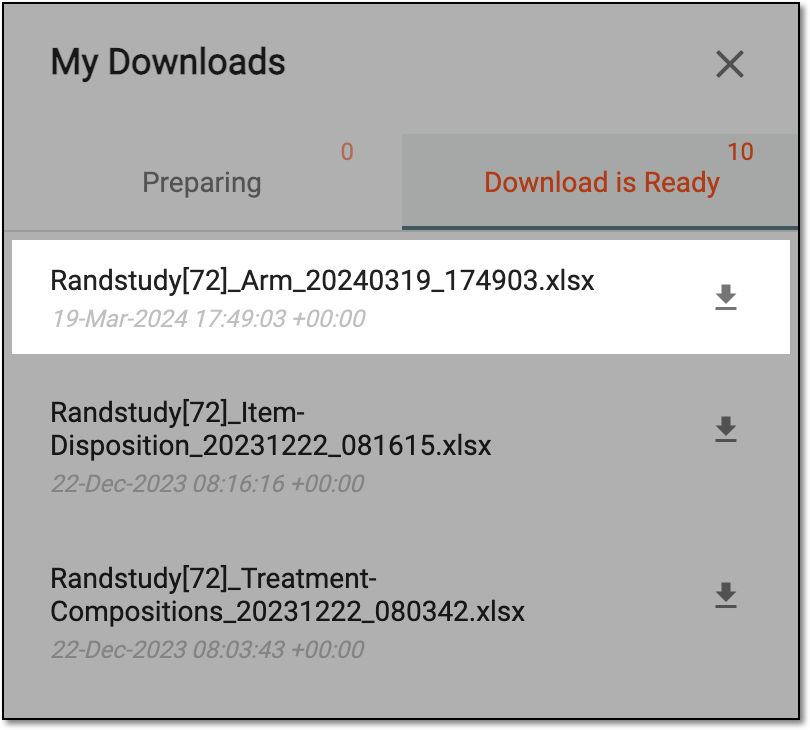 Viewing downloads