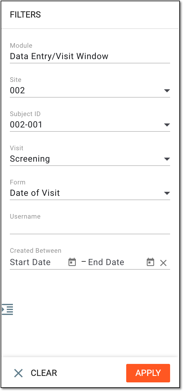 Applying filter conditions to log report
