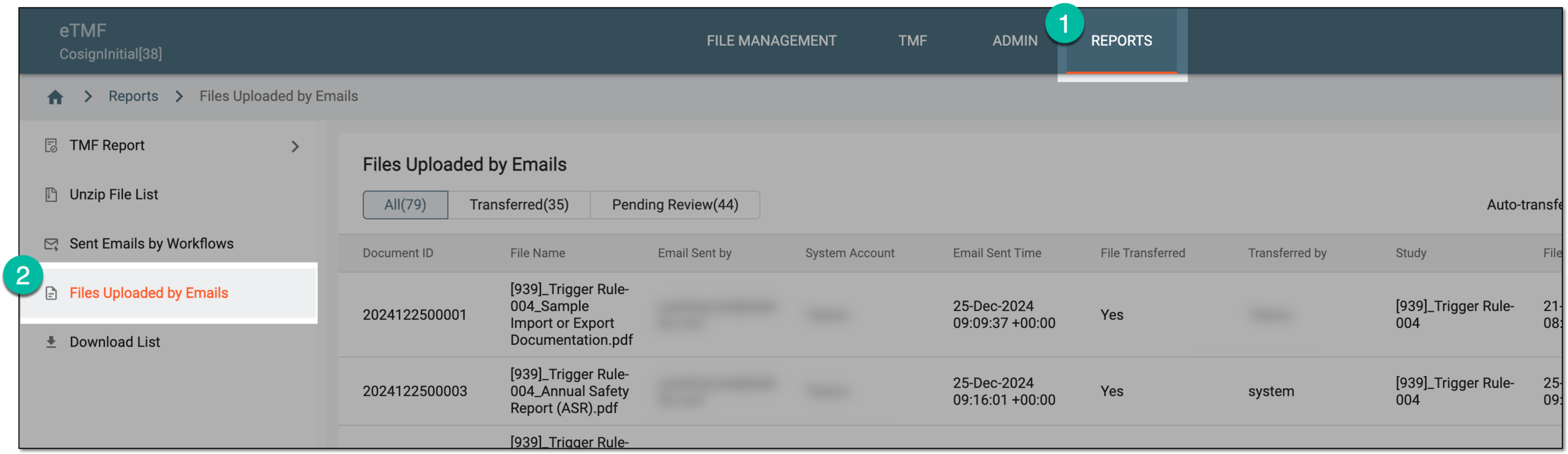 Accessing files uploaded via emails