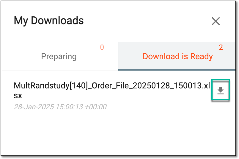 Downloading exported order file list