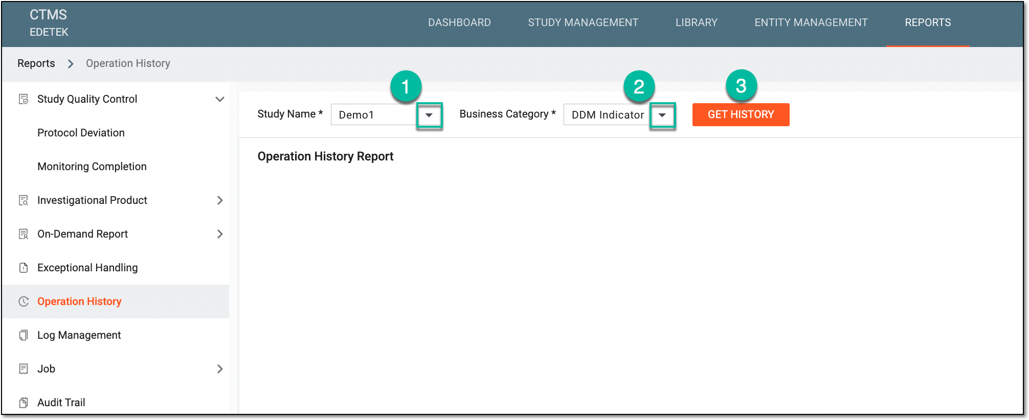 Selecting study and business category