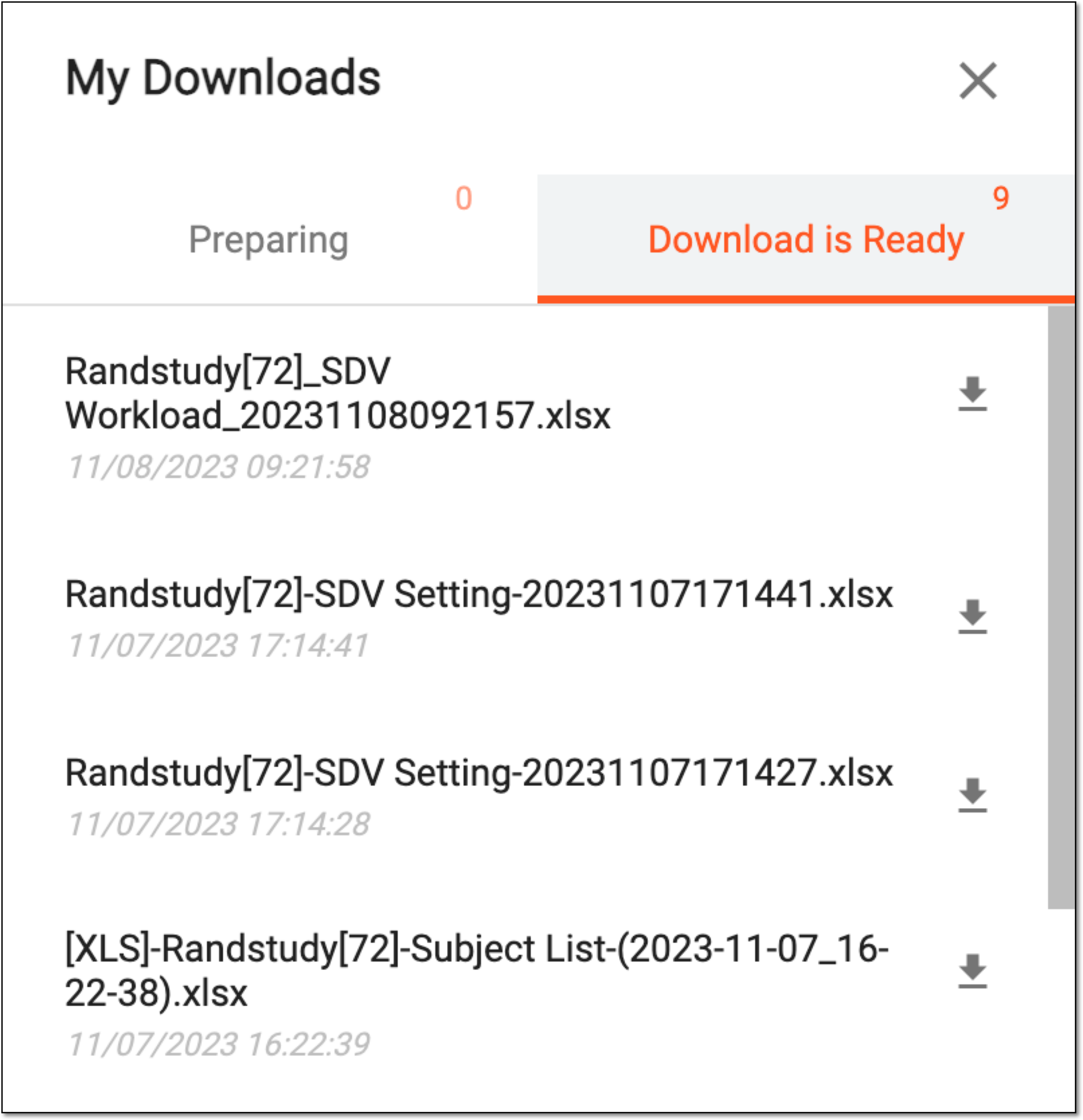 Viewing downloads