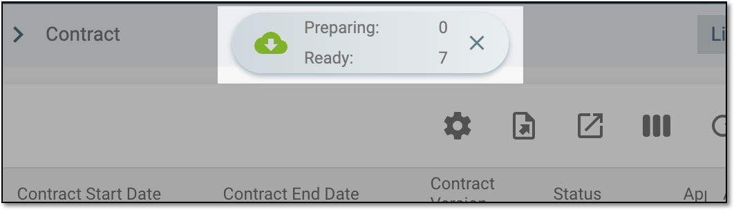 Downloads widget for contract list