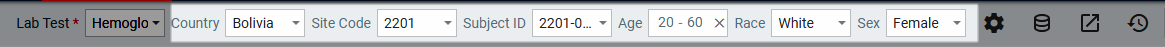 Toolbar filter variables