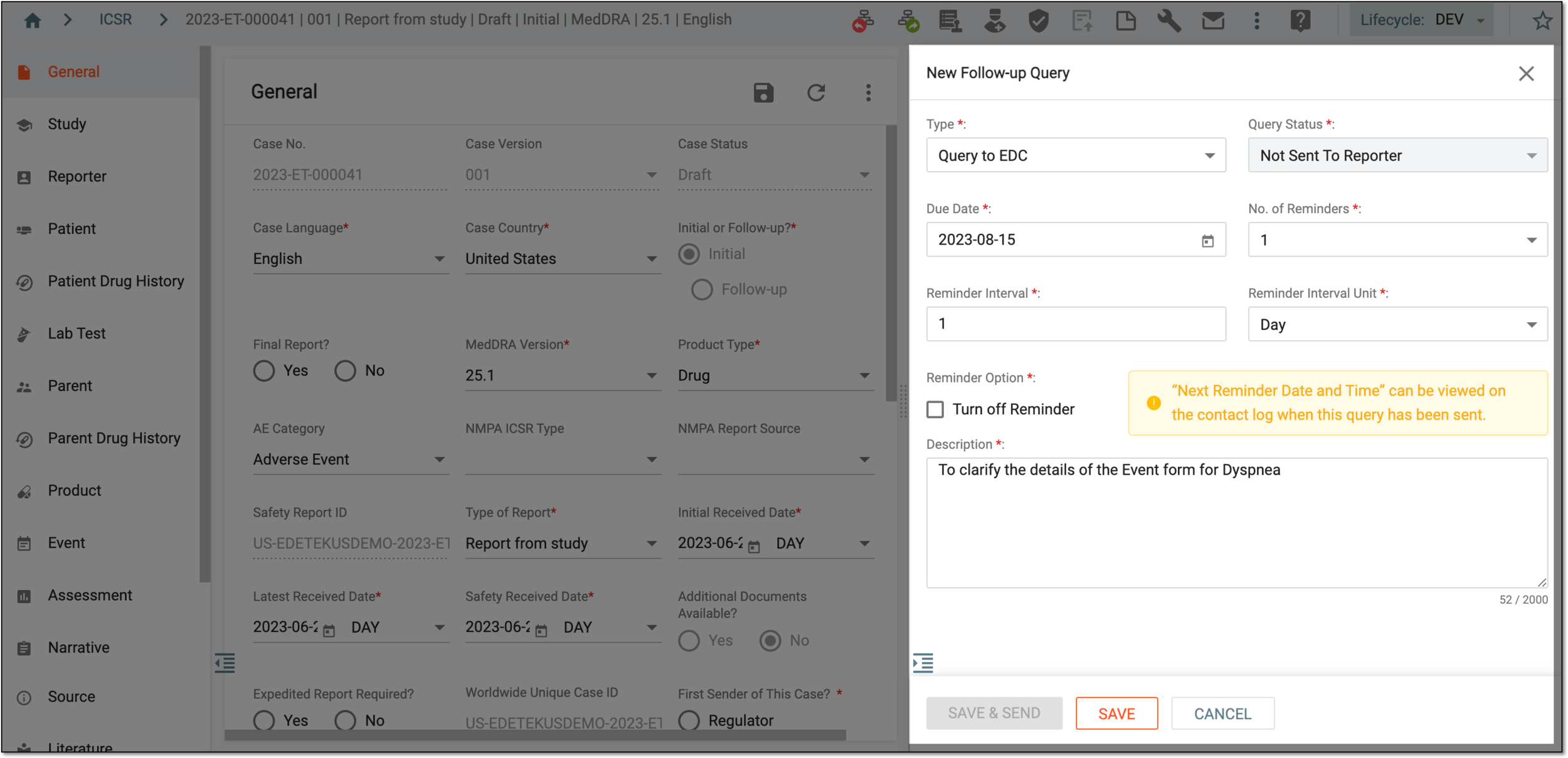 Creating follow-up query