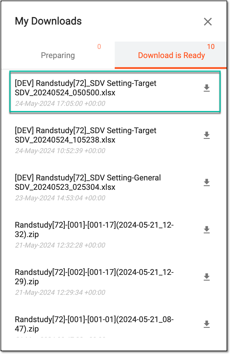 Viewing downloads