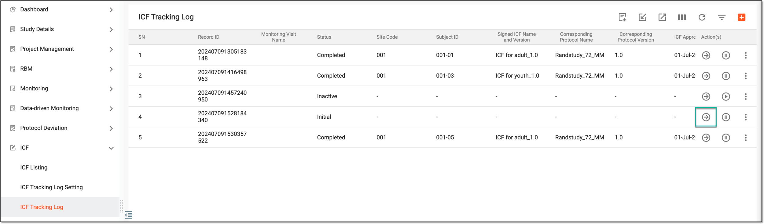 Accessing record completion page