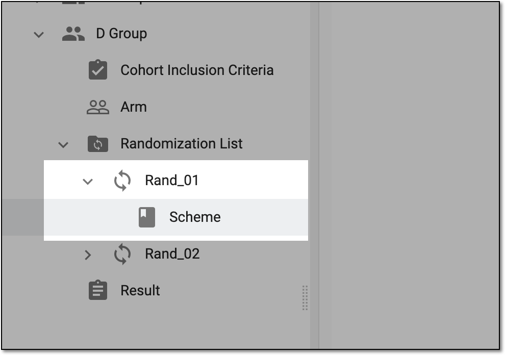 Accessing randomization scheme configurator from tree