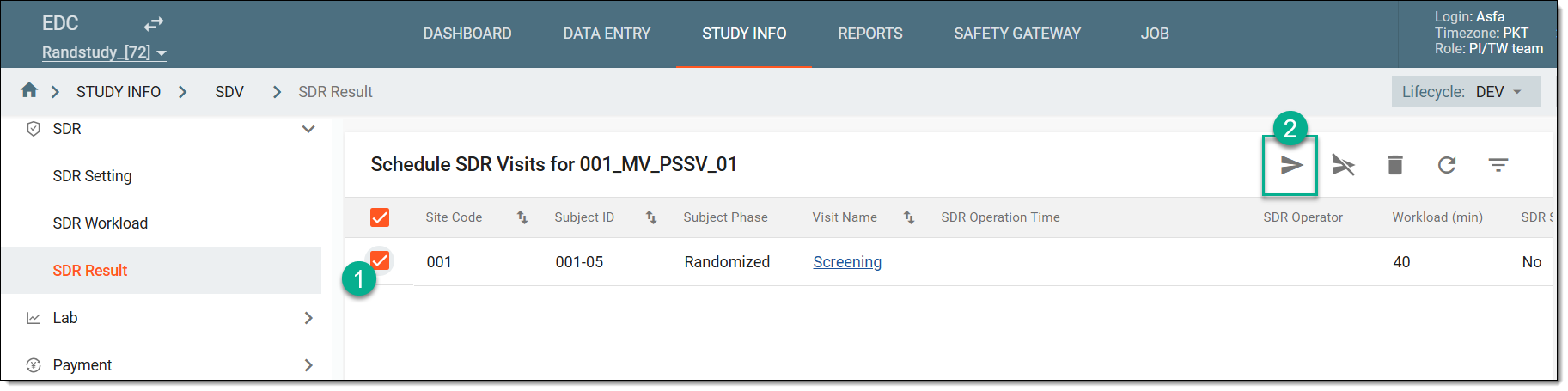 Completing SDR in EDC