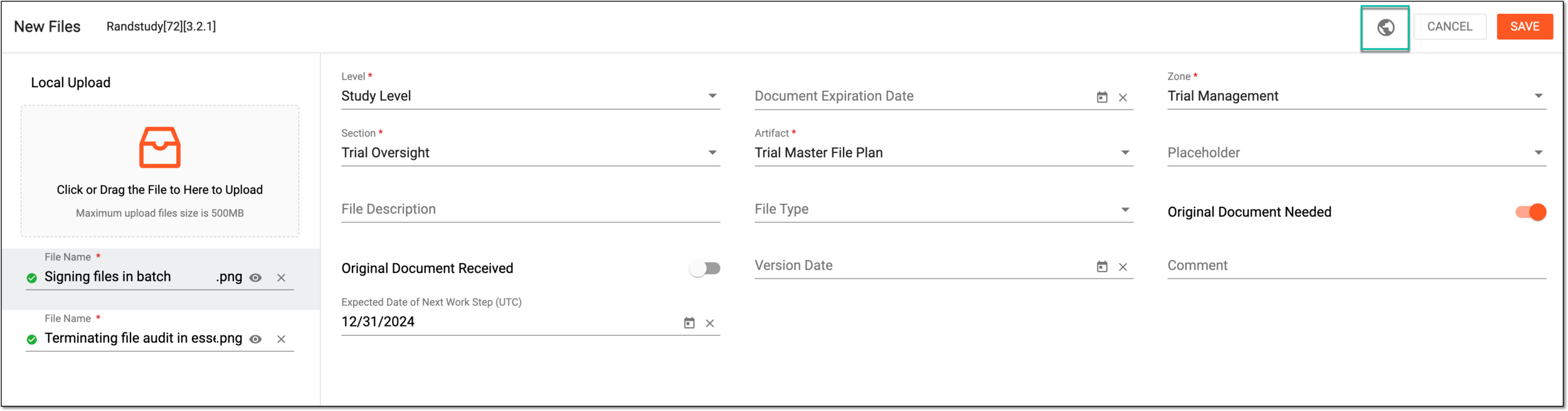 Accessing file global setting