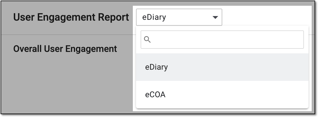 Selecting app for user engagement report