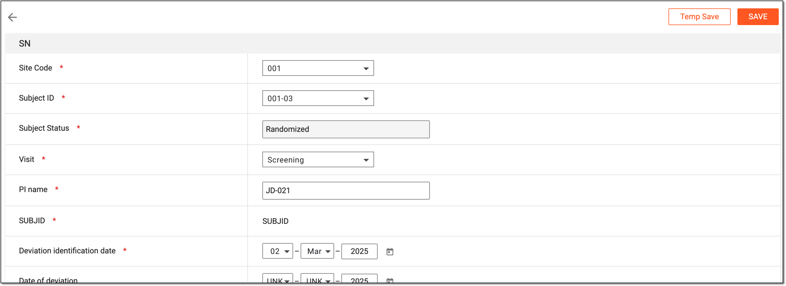 Filling potential PD record