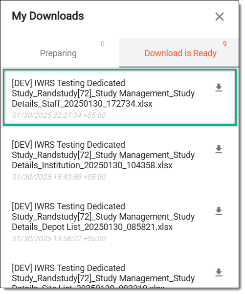 Downloading staff list