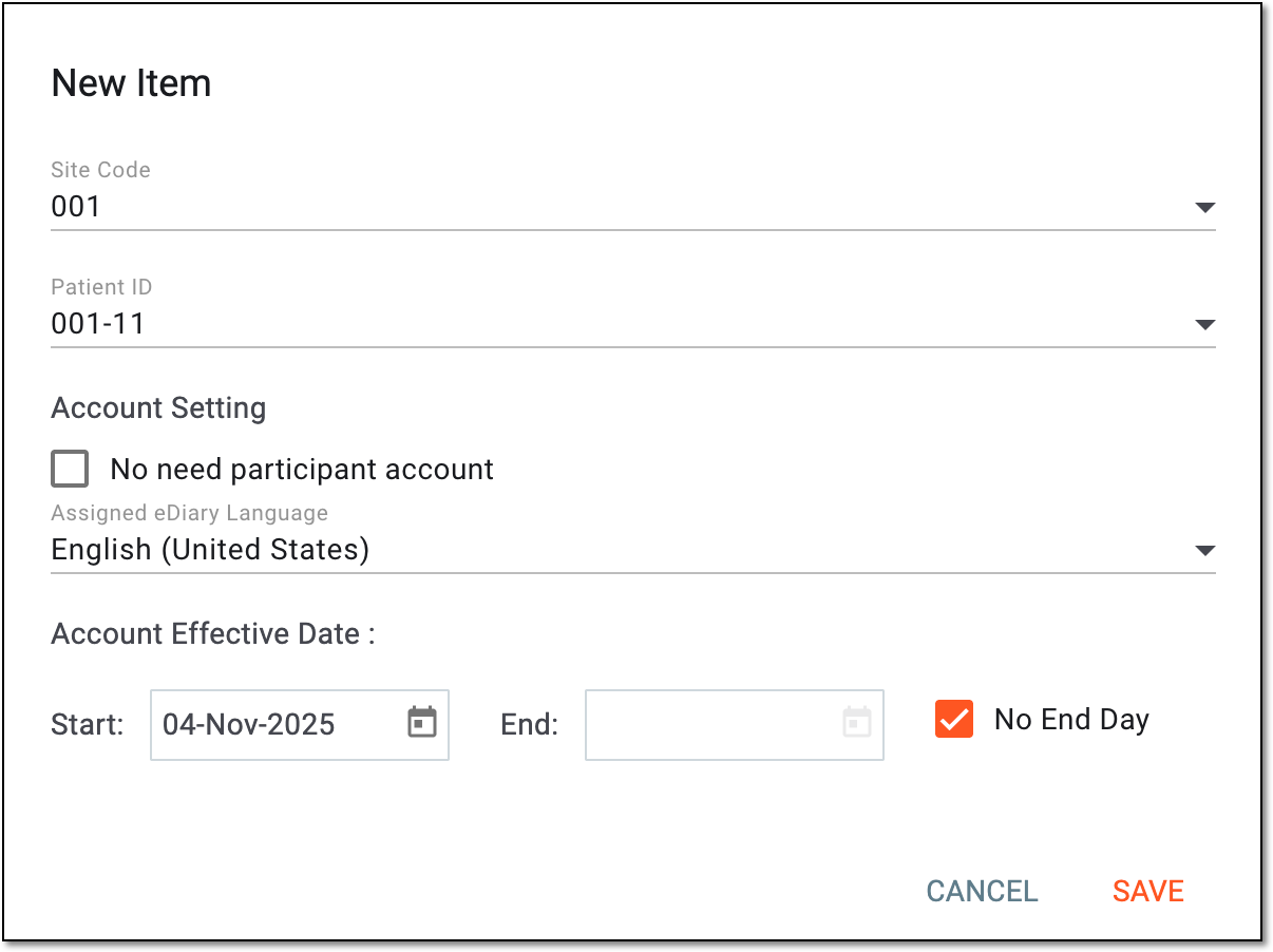 Configuring new subject account