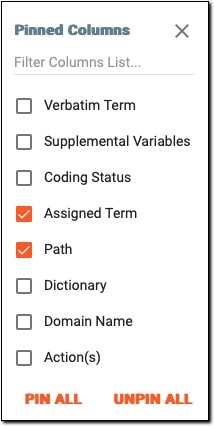 Pinning columns