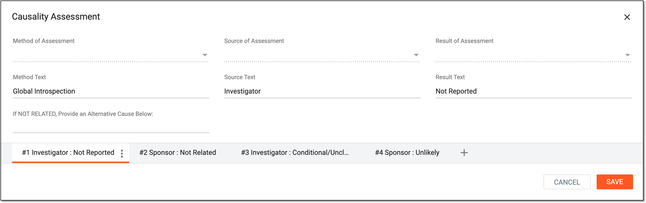 Viewing causality assessment details