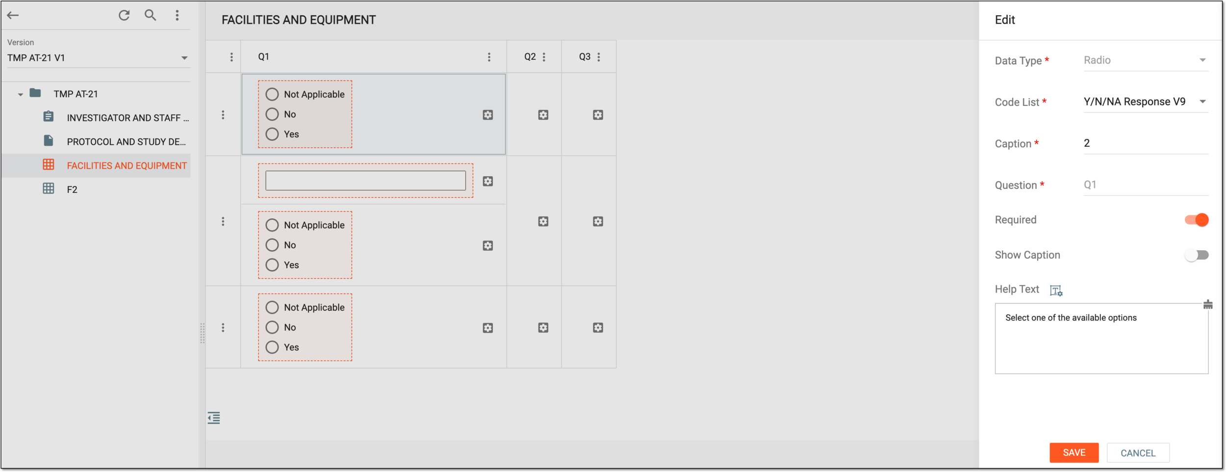 Associating row with item