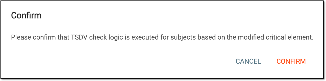 Confirming critical elements configuration