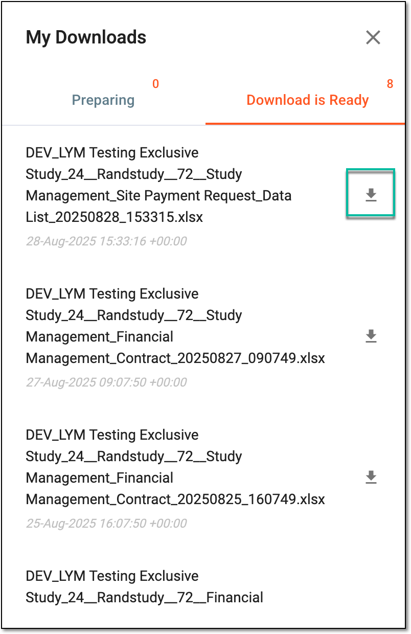 Downloading extracted payment request data