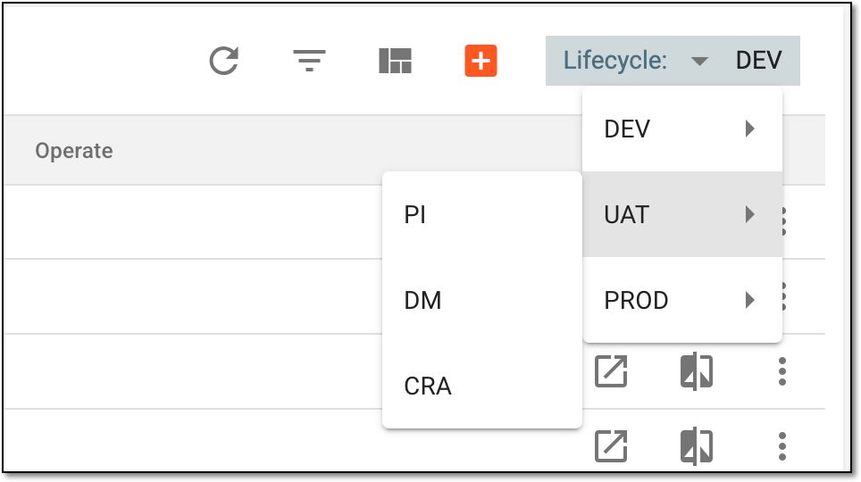Selecting lifecycle and role