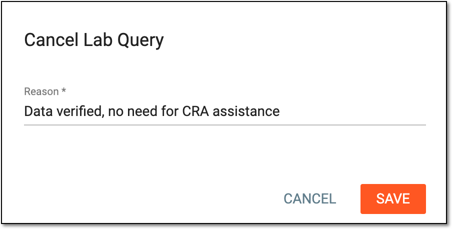 Providing reason for cancelling query