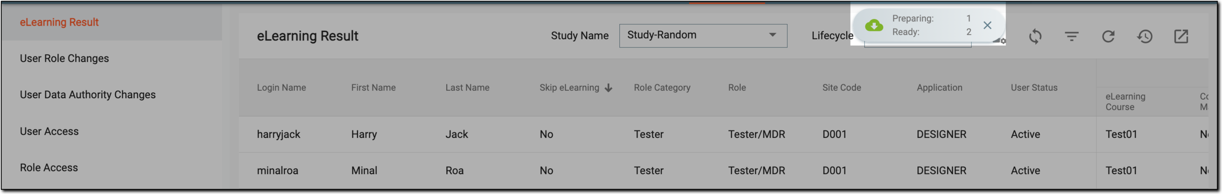 Selecting download widget