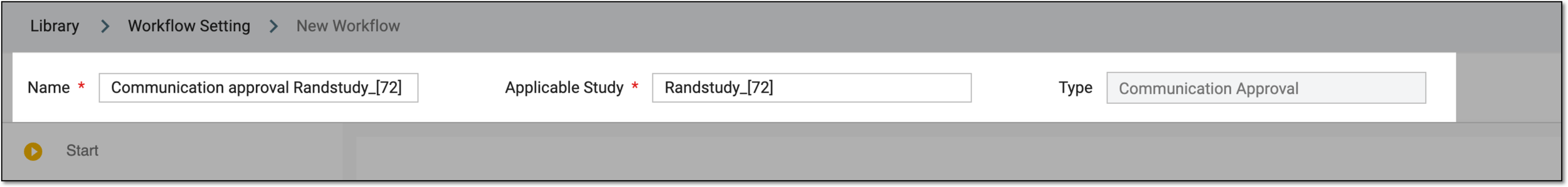 Entering basic details for communication approval workflow
