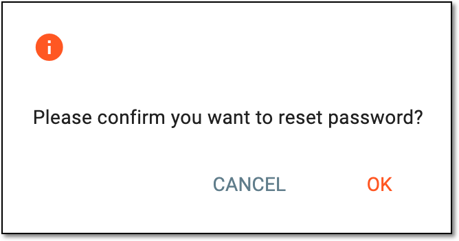 Confirming password reset for eCOA user