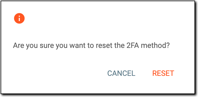 Resetting 2FA method for user