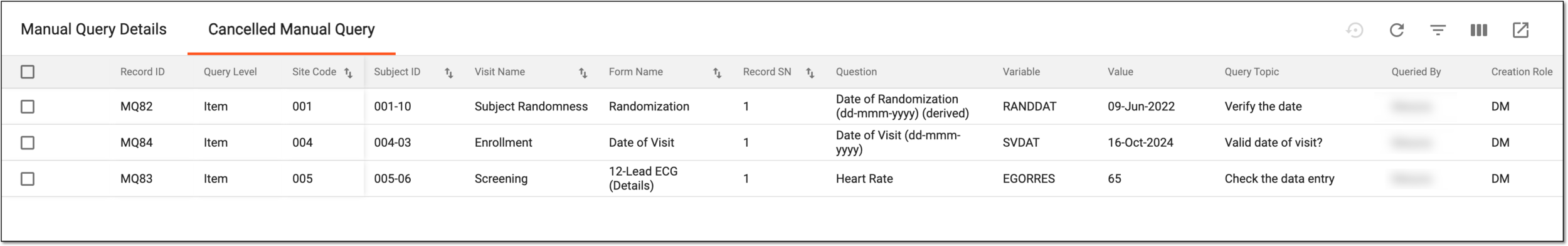 Reviewing canceled query report