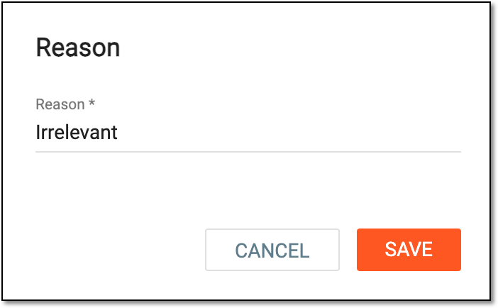 Providing reason for deletion