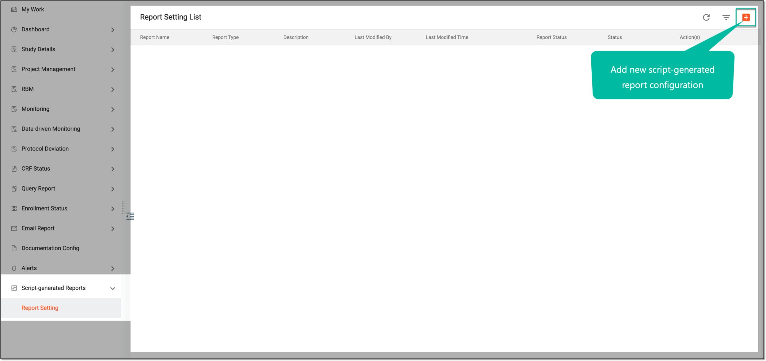 Adding new script-generated report