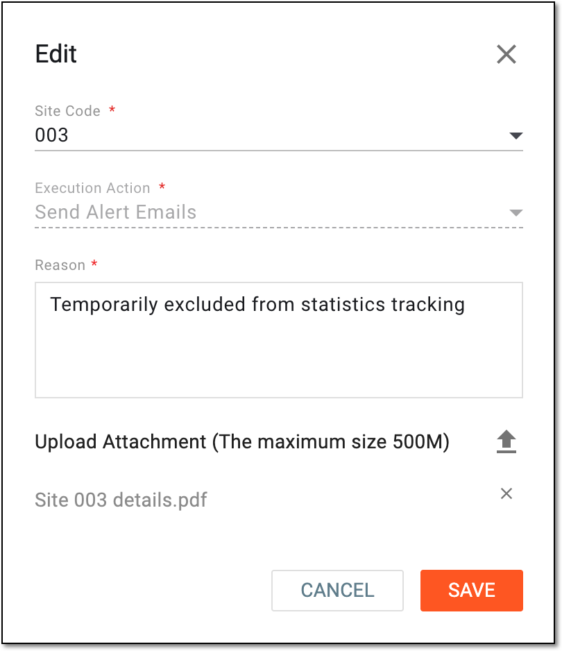 Editing details for site on silenced list