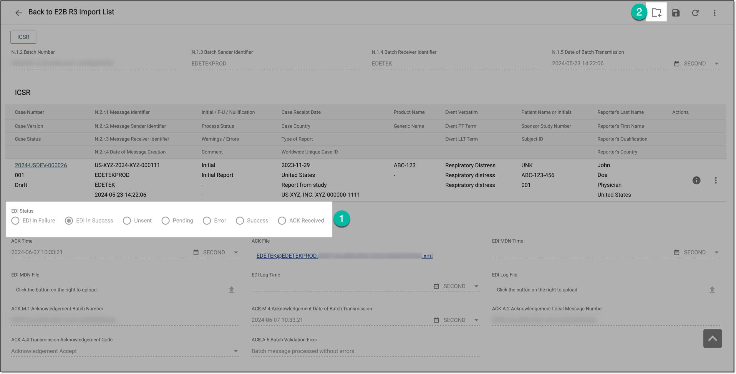 Tracking ACK status