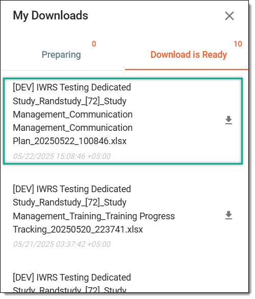 Downloading exported meetings/events