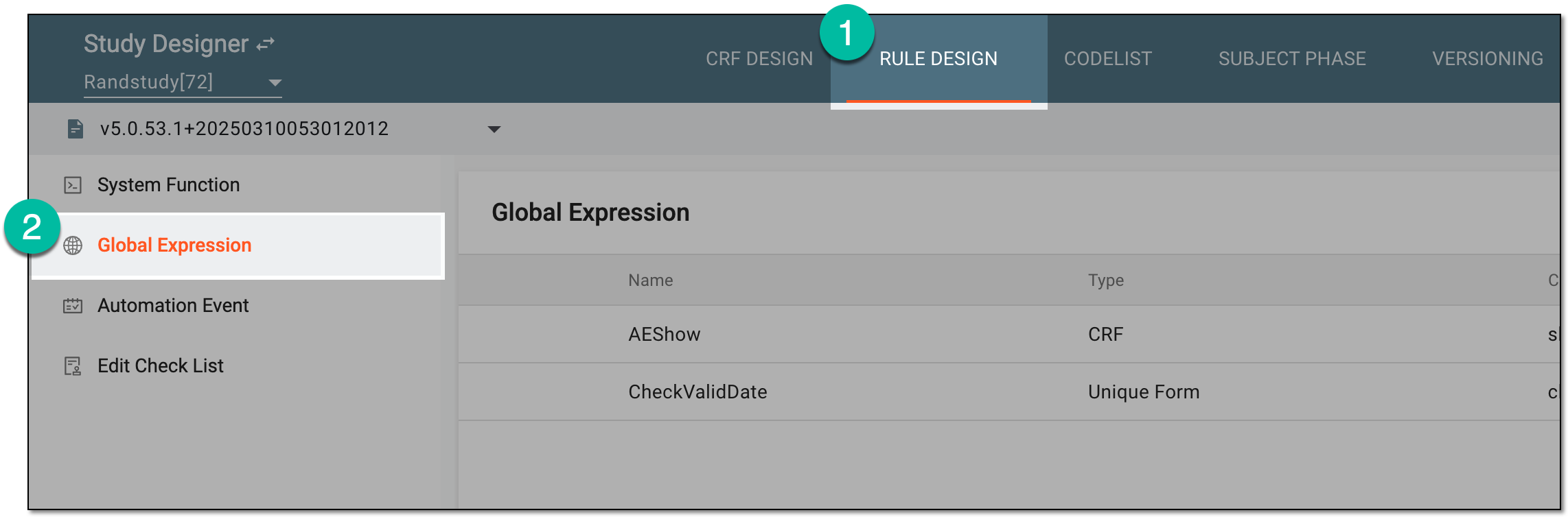 Accessing global expressions