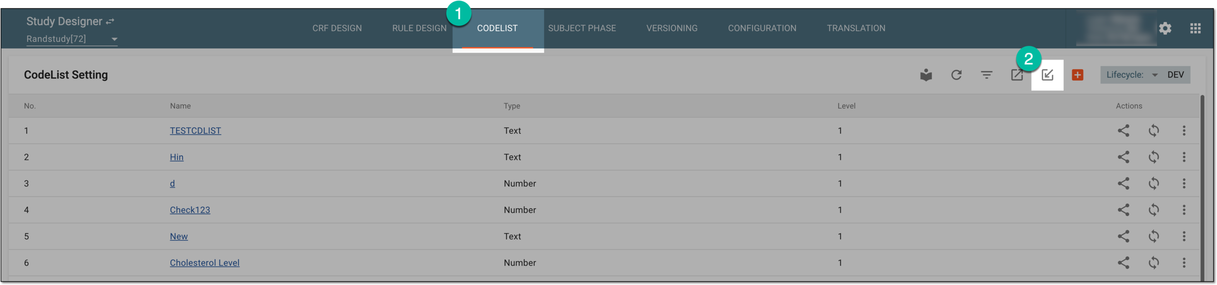Accessing codelist import